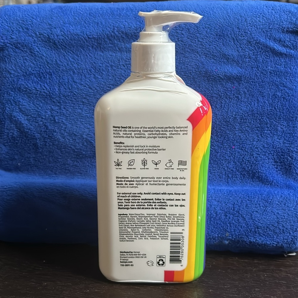 NEW LMTD EDITION HEMPZ 17oz 🌈 PRIDE LOVE Moisturizer - Picture 2 of 3